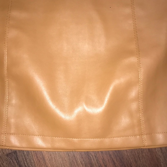 Camel Faux Leather Skirts - Picture 2 of 5
